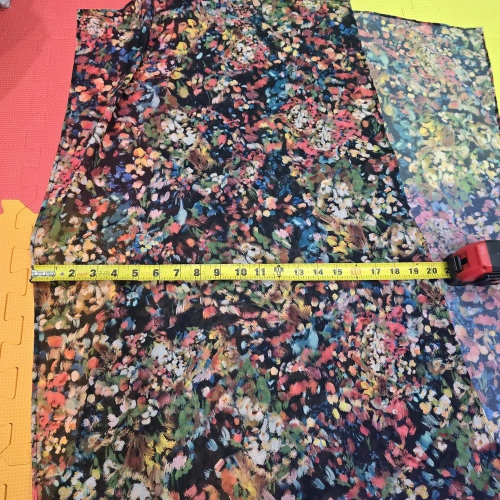 Sseko 100% Chiffon Floral Scarf - Multi-Color Abstract Print‎ - 60
